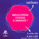 Conférence "Quelles espèces d'espaces à l'université ?"